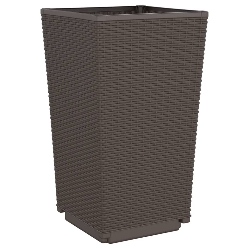 vidaXL Ζαρντινιέρες Κήπου 2 τεμ. Καφέ 32,5x32,5x57 εκ. Πολυπροπυλένιο