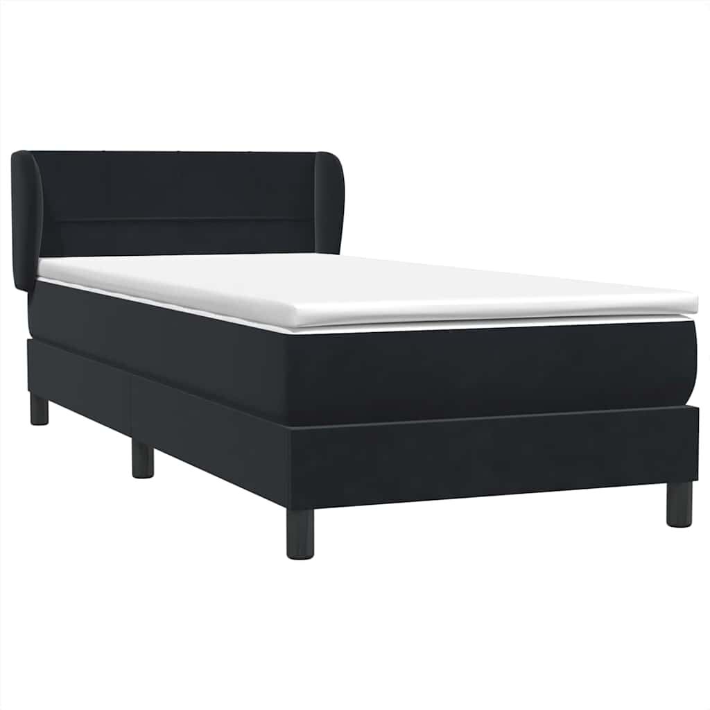 vidaXL Box Spring Κρεβάτι με στρώμα Μαύρο 80x210 εκ. Βελούδινο