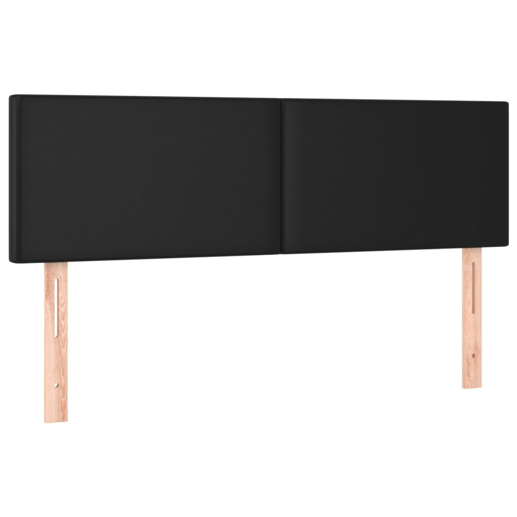 vidaXL Κεφαλάρια Κρεβατιού 2 τεμ. Μαύρα 72x5x78/88 εκ. Συνθετικό Δέρμα