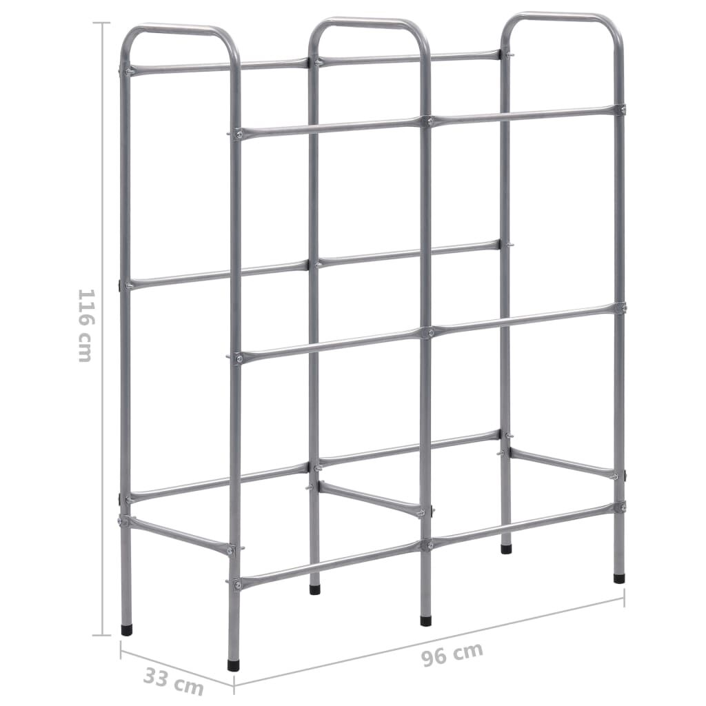 vidaXL Ράφι Αποθήκευσης για 3 Κιβώτια Ασημί 96x33x116 εκ. Ατσάλινο
