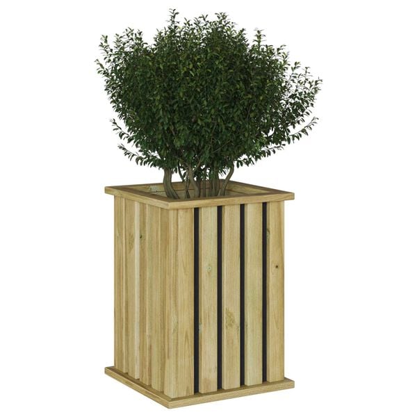 vidaXL Γλάστρα κήπου με επένδυση 33x33x45 εκ. από εμποτισμένο ξύλο πεύκου
