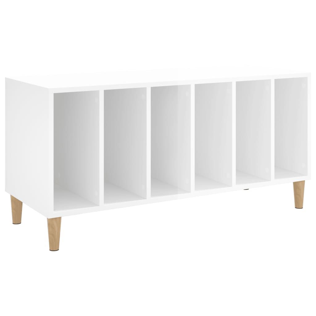 vidaXL Έπιπλο Δίσκων Γυαλ. Λευκό 100x38x48 εκ. από Επεξεργασμένο Ξύλο