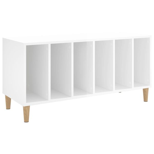 vidaXL Έπιπλο Δίσκων Γυαλ. Λευκό 100x38x48 εκ. από Επεξεργασμένο Ξύλο