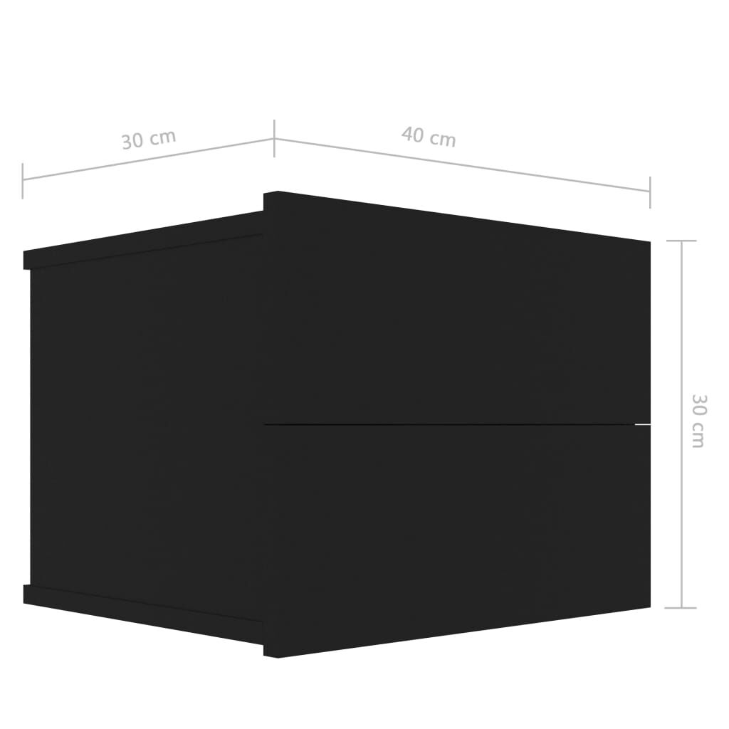 vidaXL Κομοδίνα 2 τεμ. Μαύρα 40 x 30 x 30 εκ. από Επεξ. Ξύλο