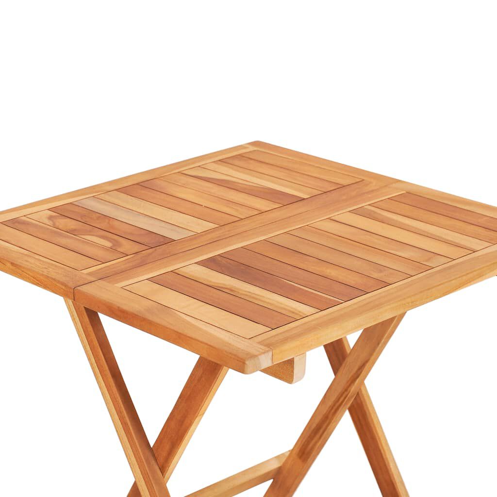 vidaXL Σετ Επίπλων Mπιστρό 3 τεμ. Μασίφ Ξύλο Teak με Μπλε Μαξιλάρια