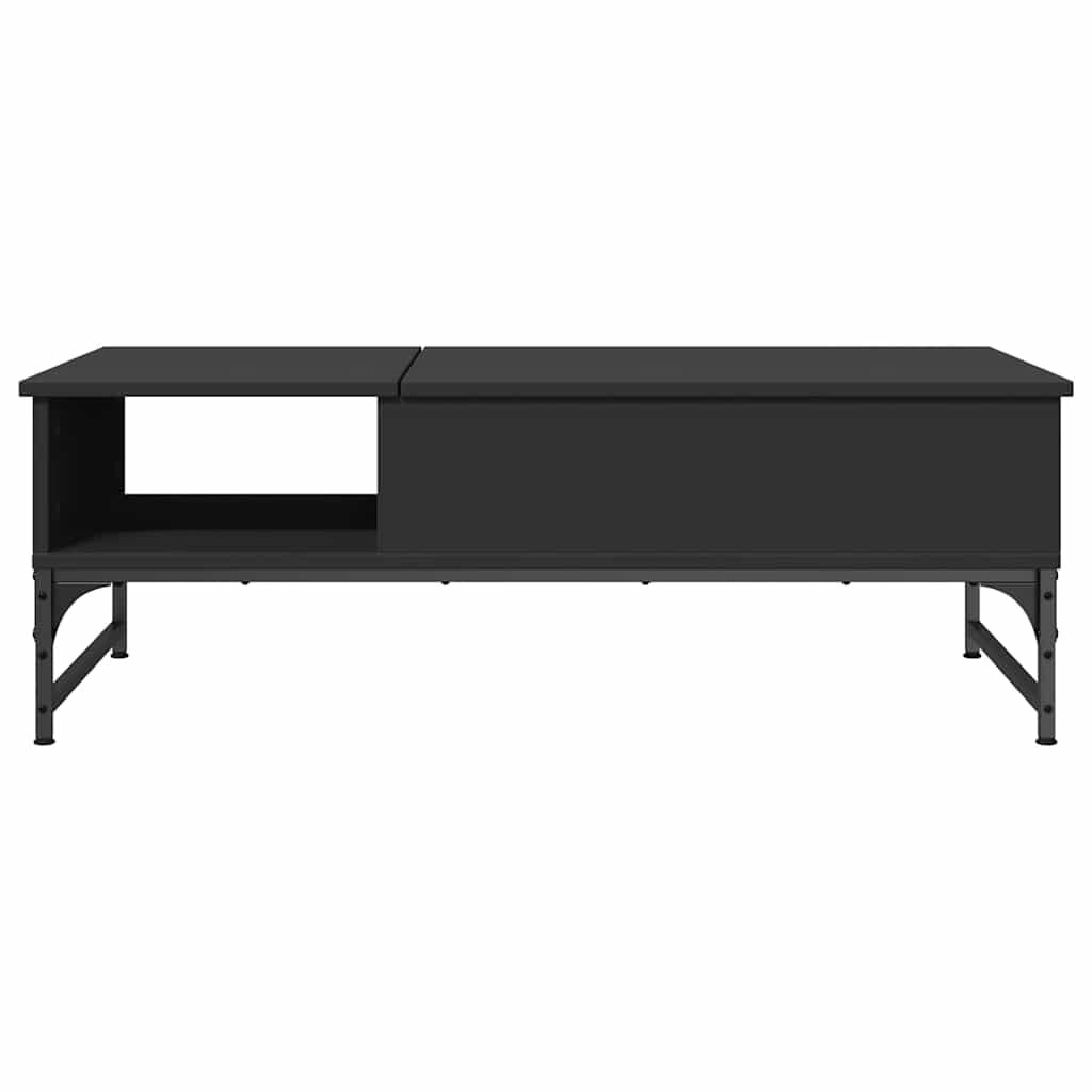 vidaXL Τραπεζάκι Σαλονιού Μαύρο 100x50x35 εκ. από Επεξ. Ξύλο/Μέταλλο