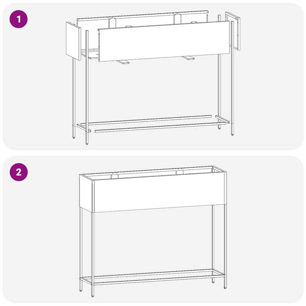 vidaXL Υψωμένη Γλάστρα Κήπου Ασημί 100 x 26 x 82 εκ