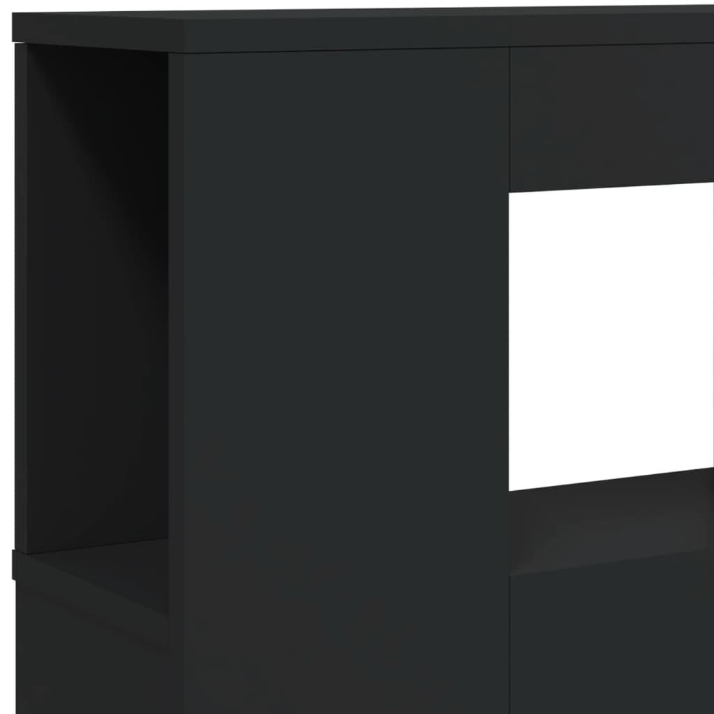 vidaXL Κεφαλάρι Κρεβατιού με LED Μαύρο 120x18,5x103,5 εκ Επεξεργ. Ξύλο