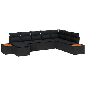 vidaXL &Sigma;&epsilon;&tau; &Kappa;&alpha;&nu;&alpha;&pi;έ &Kappa;ή&pi;&omicron;&upsilon; &mu;&epsilon; &mu;&alpha;&xi;&iota;&lambda;ά&rho;&iota; 9 pcs &Mu;&alpha;ύ&rho;&omicron; &Pi;&omicron;&lambda;&upsilon;&rho;&alpha;&tau;ά&nu;