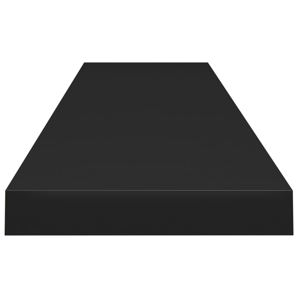 vidaXL Ράφια Τοίχου 2 τεμ. Μαύρα 120x23,5x3,8 εκ. MDF