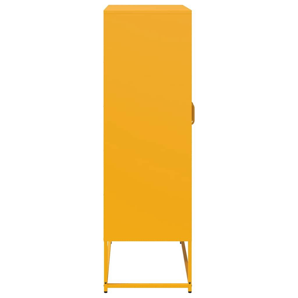 vidaXL Highboard Μουστάρδα κίτρινη 68x39x123 cm Χάλυβας