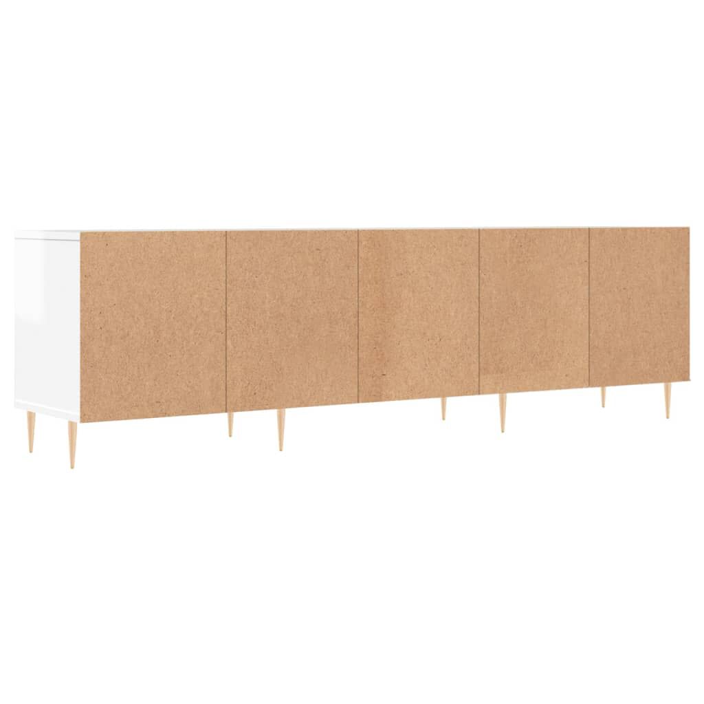 vidaXL Έπιπλο Τηλεόρασης Γυαλ. Λευκό 150x30x44,5 εκ Επεξεργασμένο Ξύλο