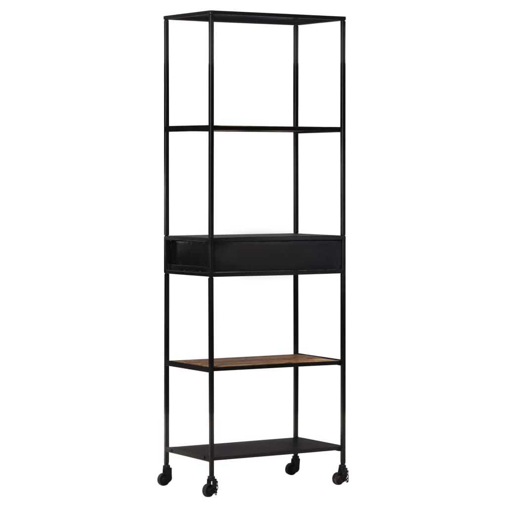 vidaXL Βιβλιοθήκη 60x35x180 εκ. από Ακατέργαστο Ξύλο Μάνγκο & Σίδηρο