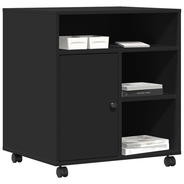 vidaXL Βάση Εκτυπωτή με Ρόδες Μαύρο 60x50x67 εκ.