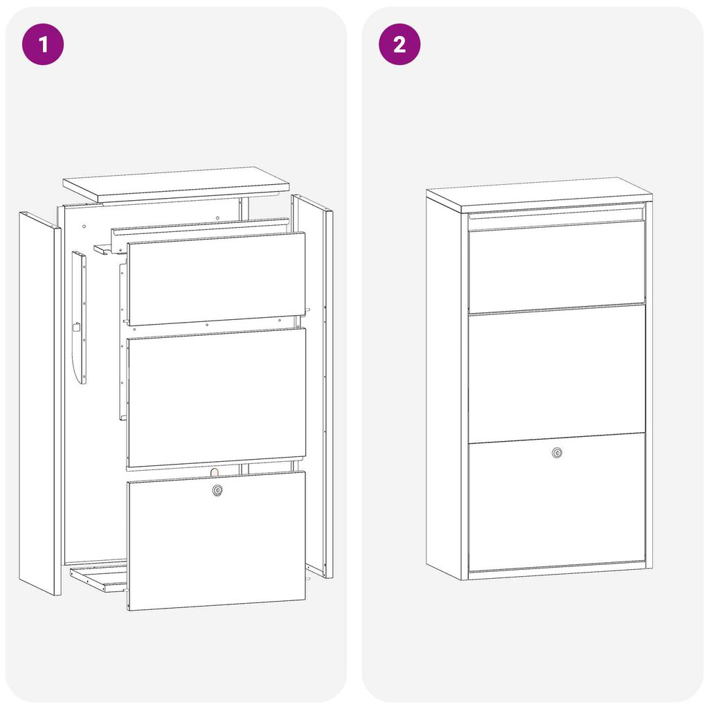 vidaXL Κουτί Ρίψης Πακέτων 44x22x82 cm Ανοξείδωτο Ατσάλι