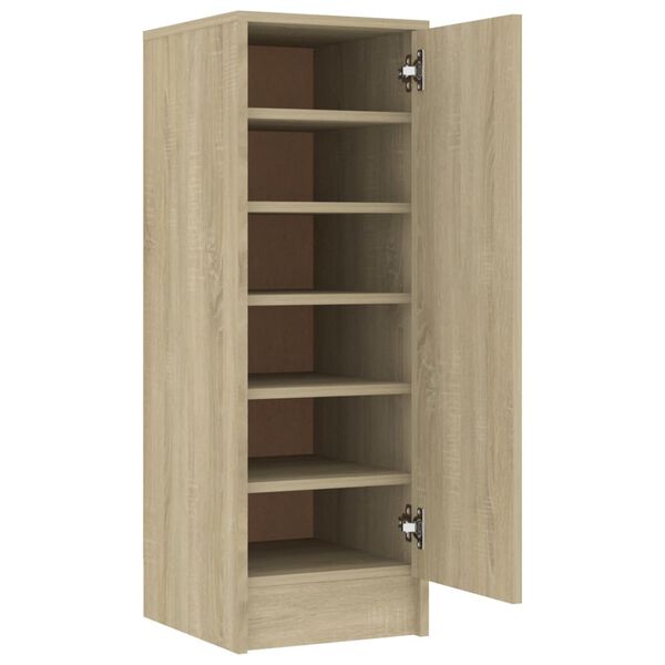 vidaXL Παπουτσοθήκη Sonoma Δρυς 32 x 35 x 92 εκ. από Επεξ. Ξύλο