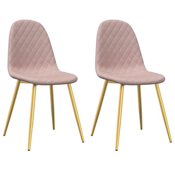 vidaXL Καρέκλες Τραπεζαρίας 2 τεμ. Ροζ Βελούδινες