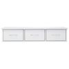 vidaXL Ράφι Τοίχου με Συρτάρια Γυαλ. Λευκό 88x26x18,5 εκ. Επεξ. Ξύλο