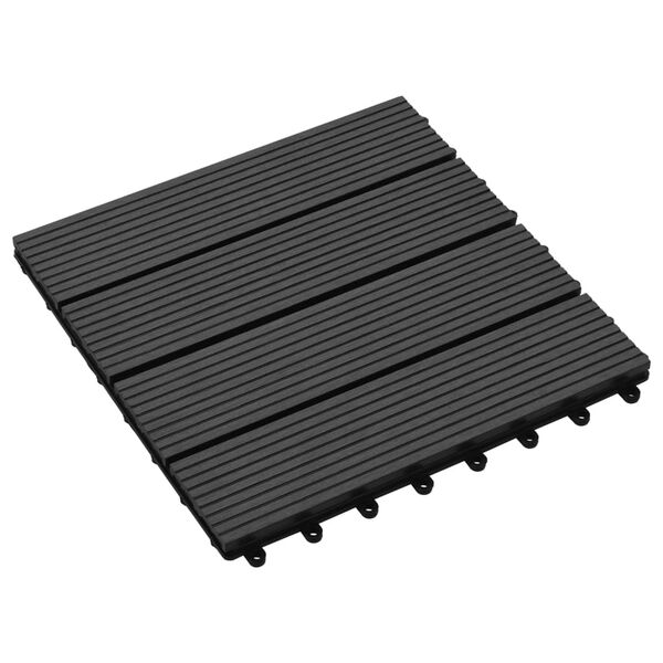vidaXL Πλακάκια Deck 22 τεμ. Μαύρα 30 x 30 εκ. 2 μ² από WPC