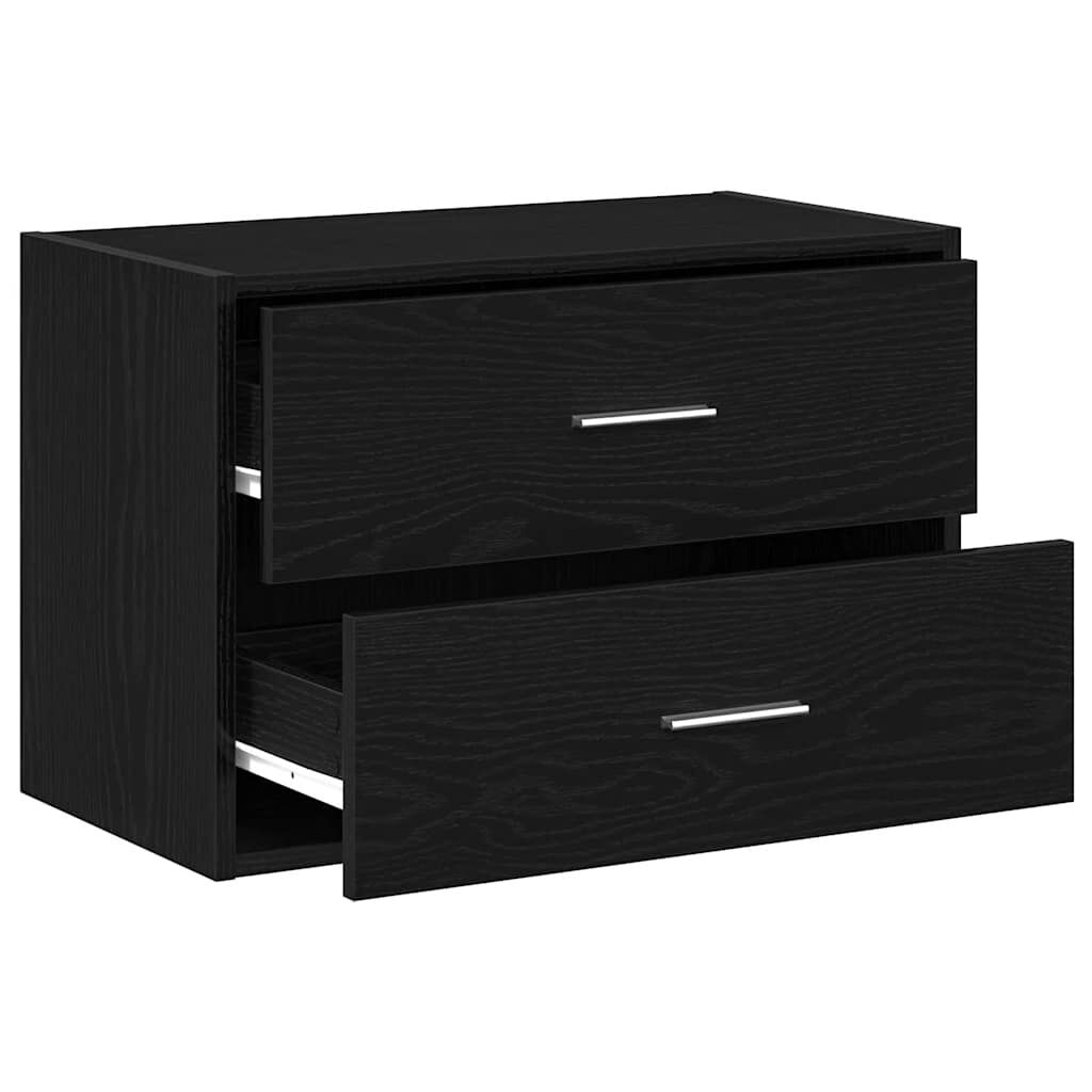 vidaXL Ντουλάπι με 2 συρτάρια Μαύρη δρυς 60x31x40 cm Ξύλινη κατασκευή