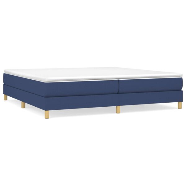 vidaXL Κρεβάτι Boxspring με Στρώμα Μπλε 200x200 εκ. Υφασμάτινο
