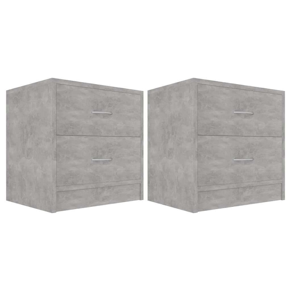vidaXL Κομοδίνα 2 τεμ. Γκρι Σκυροδέματος 40x30x40 εκ. από Επεξ. Ξύλο
