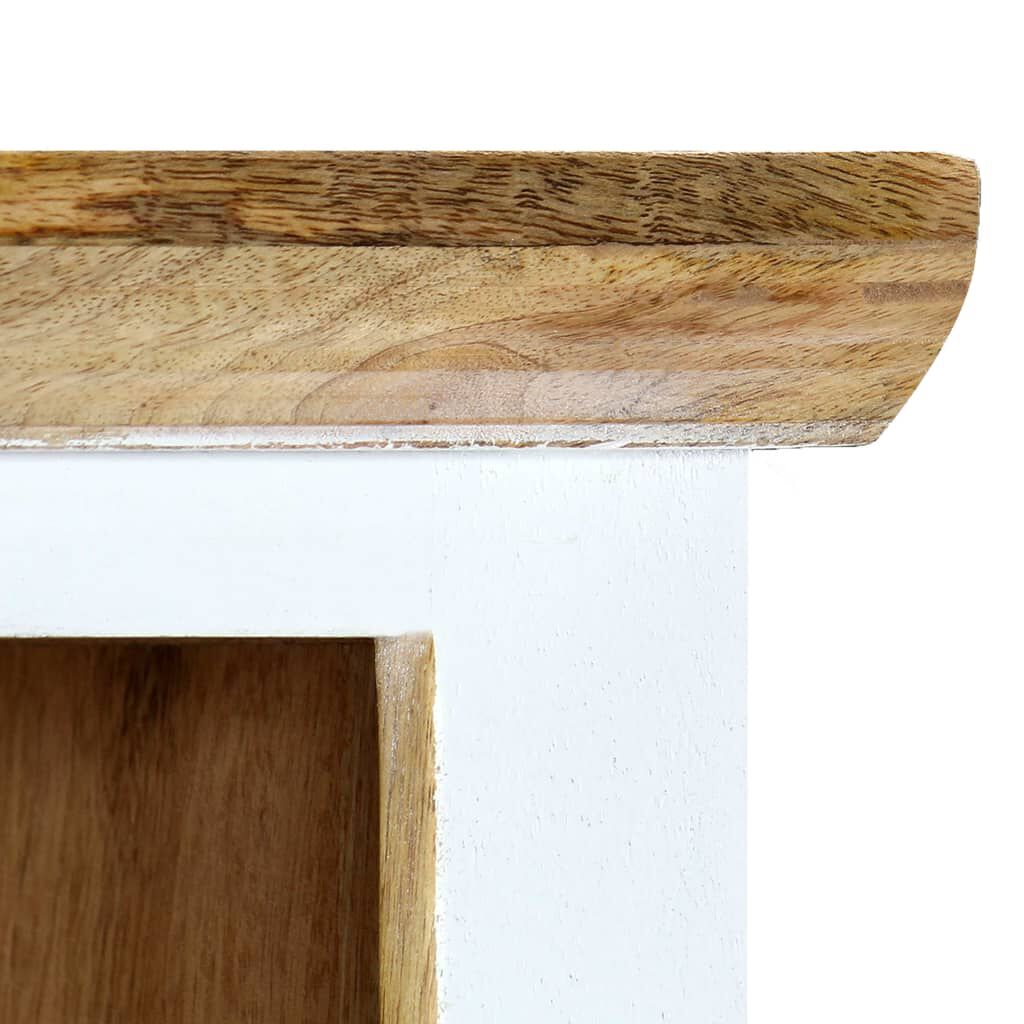 vidaXL Έπιπλο Αποθήκευσης Λευκό/Καφέ 40x30x128 εκ Ακατέργ. Ξύλο Μάνγκο