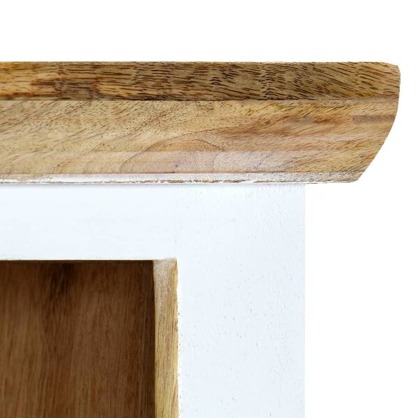 vidaXL Έπιπλο Αποθήκευσης Λευκό/Καφέ 40x30x128 εκ Ακατέργ. Ξύλο Μάνγκο