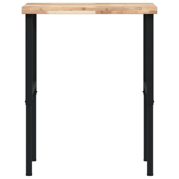 vidaXL Πάγκος Εργασίας Ορθογώνιος 80x60x(73-99,5)εκ Μασίφ Ξύλο Ακακίας