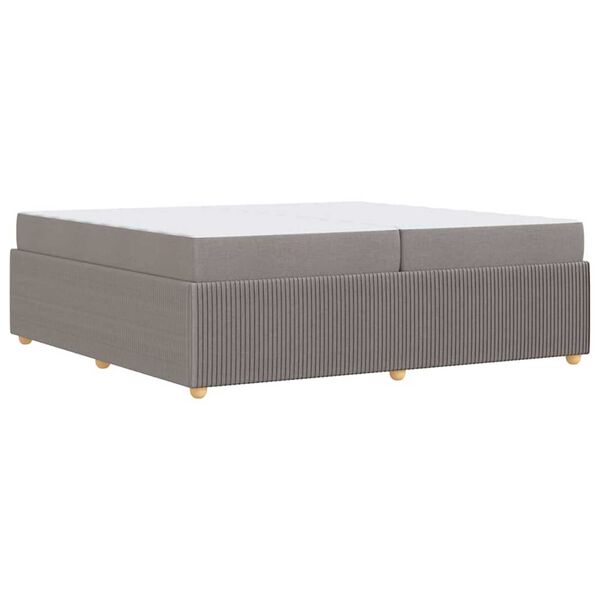 vidaXL Σκελετός κρεβατιού με στρώμα Taupe 200 x 200 cm ύφασμα