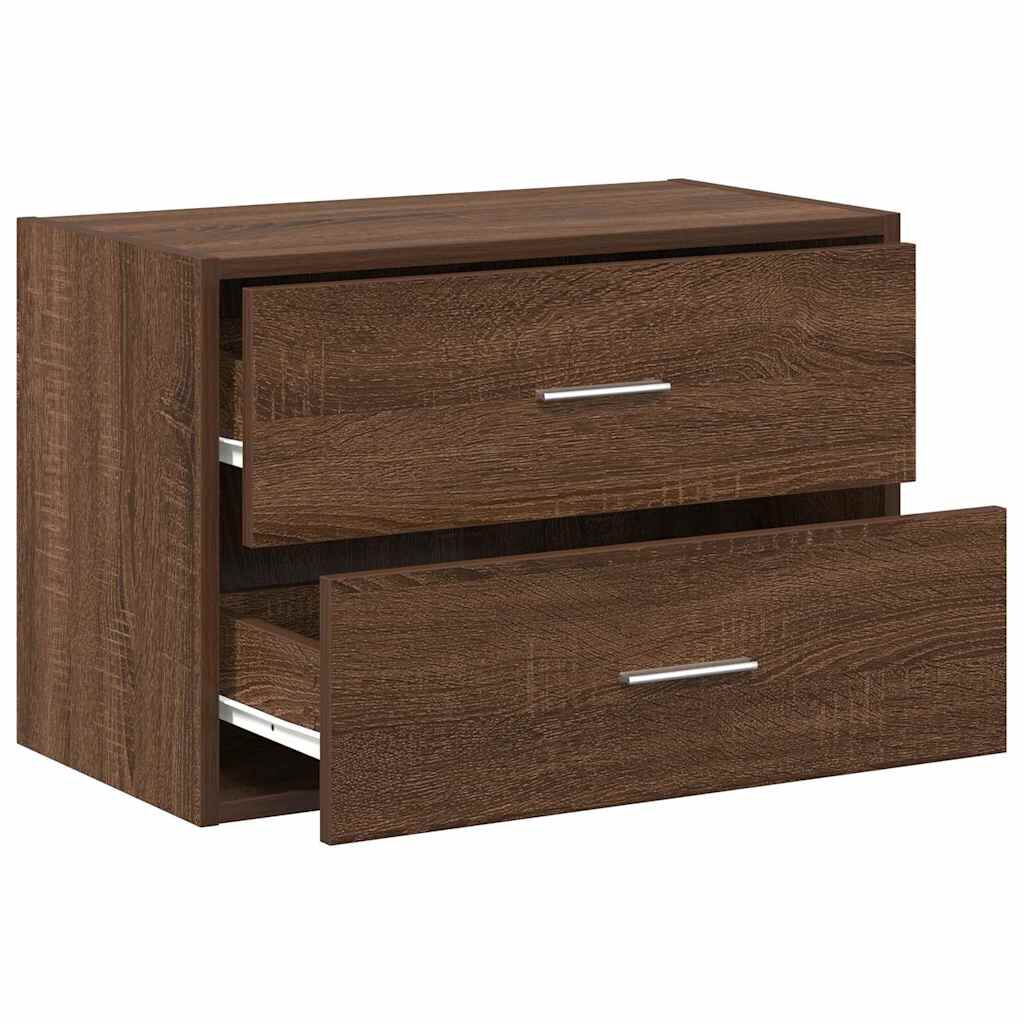 vidaXL Ντουλάπι με 2 συρτάρια Καφέ Δρυς 60x31x40 εκ. από Επεξ. Ξύλο