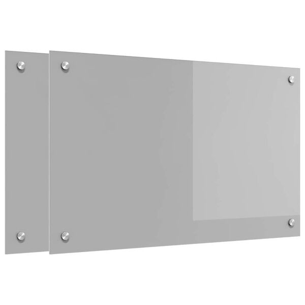 vidaXL Πίσω Πάνελ Κουζίνας 2 pcs Ανοιχτό γκρι 80 x 50 cm