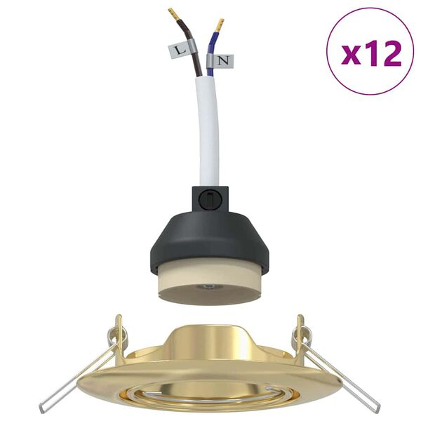 vidaXL &Sigma;&pi;&omicron;&tau; 12 pcs &Chi;&rho;&upsilon;&sigma;ό 9 x 9 x 2.5 &epsilon;&kappa;. &Mu;έ&tau;&alpha;&lambda;&lambda;&omicron;