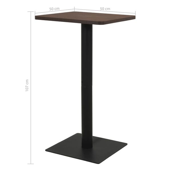 vidaXL Τραπέζι Bistro Σκούρο Σταχτί 50 x 50 x 107 εκ.
