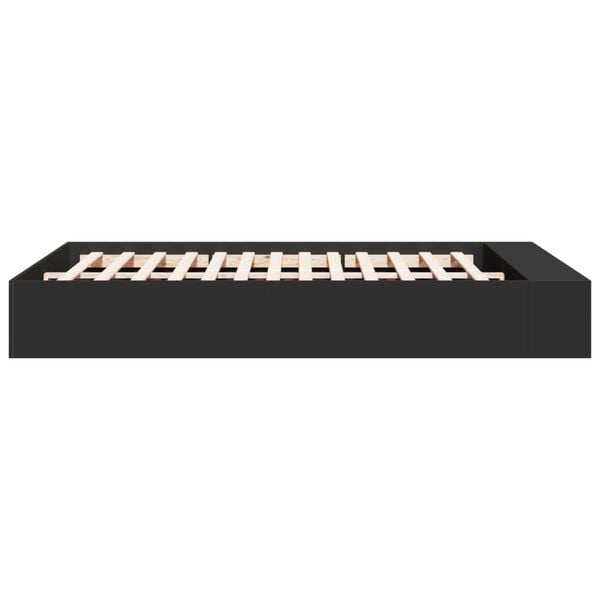 vidaXL Πλαίσιο Κρεβατιού Μαύρο 140x200 εκ. Επεξεργ. Ξύλο