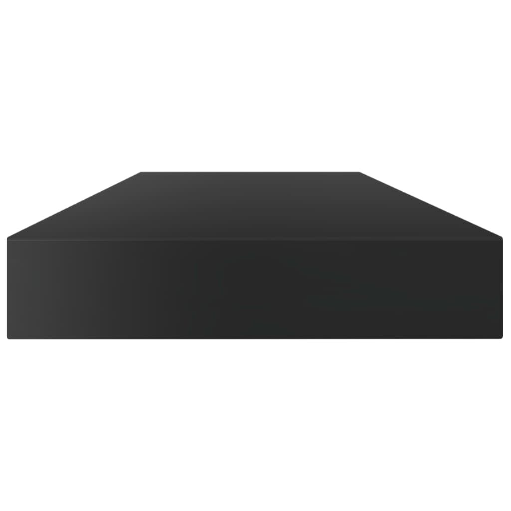 vidaXL Ράφια Βιβλιοθήκης 4 τεμ. Γυαλ. Μαύρο 100x10x1,5 εκ. Μοριοσανίδα