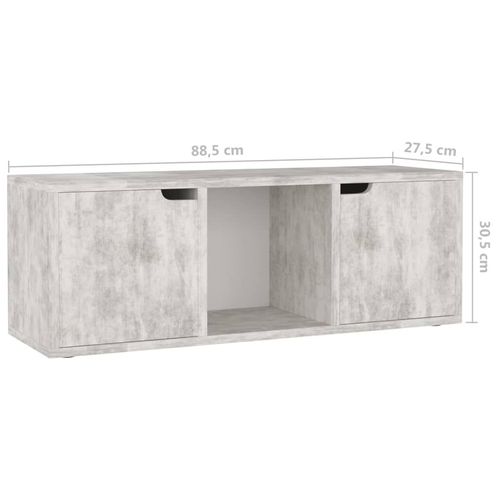 vidaXL Έπιπλο Τηλεόρασης Σκυρόδεμα 88,5x27,5x30,5 εκ. από Επεξ. Ξύλο