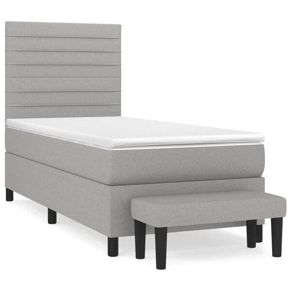 vidaXL &Kappa;&rho;&epsilon;&beta;ά&tau;&iota; Boxspring &mu;&epsilon; &Sigma;&tau;&rho;ώ&mu;&alpha; &Alpha;&nu;&omicron;&iota;&chi;&tau;ό &Gamma;&kappa;&rho;&iota; 90x190 &epsilon;&kappa;. &Upsilon;&phi;&alpha;&sigma;&mu;ά&tau;&iota;&nu;&omicron;