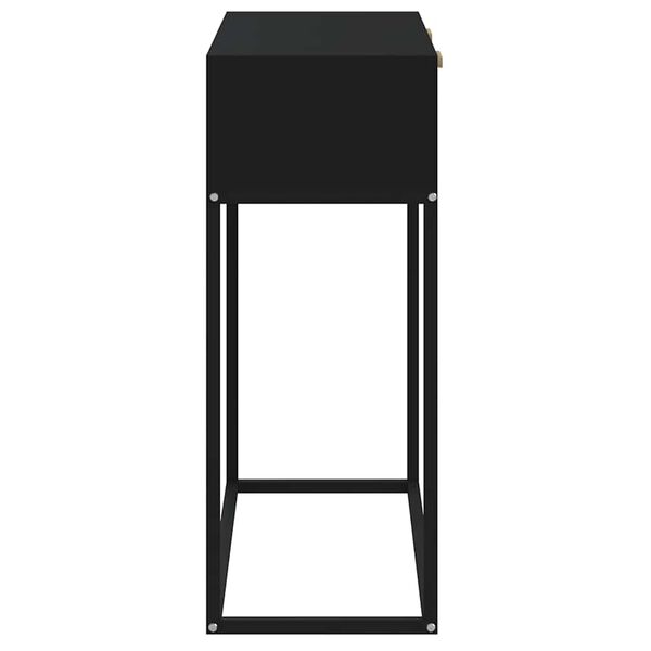 vidaXL Τραπέζι Κονσόλα Μαύρο 80x30x75 εκ. Επεξεργασμένο Ξύλο / Σίδηρος