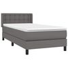 vidaXL Κρεβάτι Boxspring με Στρώμα Γκρι 80 x 200 εκ. Συνθετικό Δέρμα