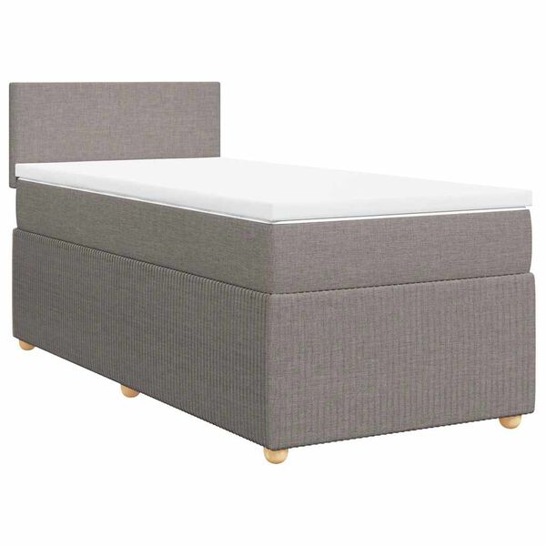 vidaXL &Kappa;&rho;&epsilon;&beta;ά&tau;&iota; Boxspring &mu;&epsilon; &Sigma;&tau;&rho;ώ&mu;&alpha; Taupe 90x200 &epsilon;&kappa;. &Upsilon;&phi;&alpha;&sigma;&mu;ά&tau;&iota;&nu;&omicron;