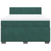 vidaXL Κρεβάτι Boxspring με Στρώμα Σκούρο Πράσινο 140x200εκ. Βελούδινο