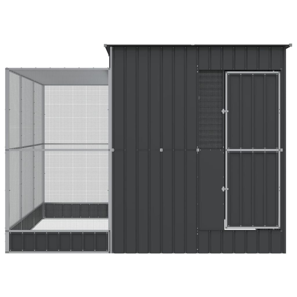 vidaXL Κλουβί με Επέκταση Ασημένιο 290x303x216 εκ. Ατσάλινο