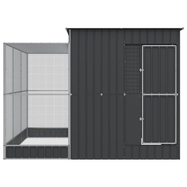 vidaXL Κλουβί με Επέκταση Ασημένιο 290x303x216 εκ. Ατσάλινο
