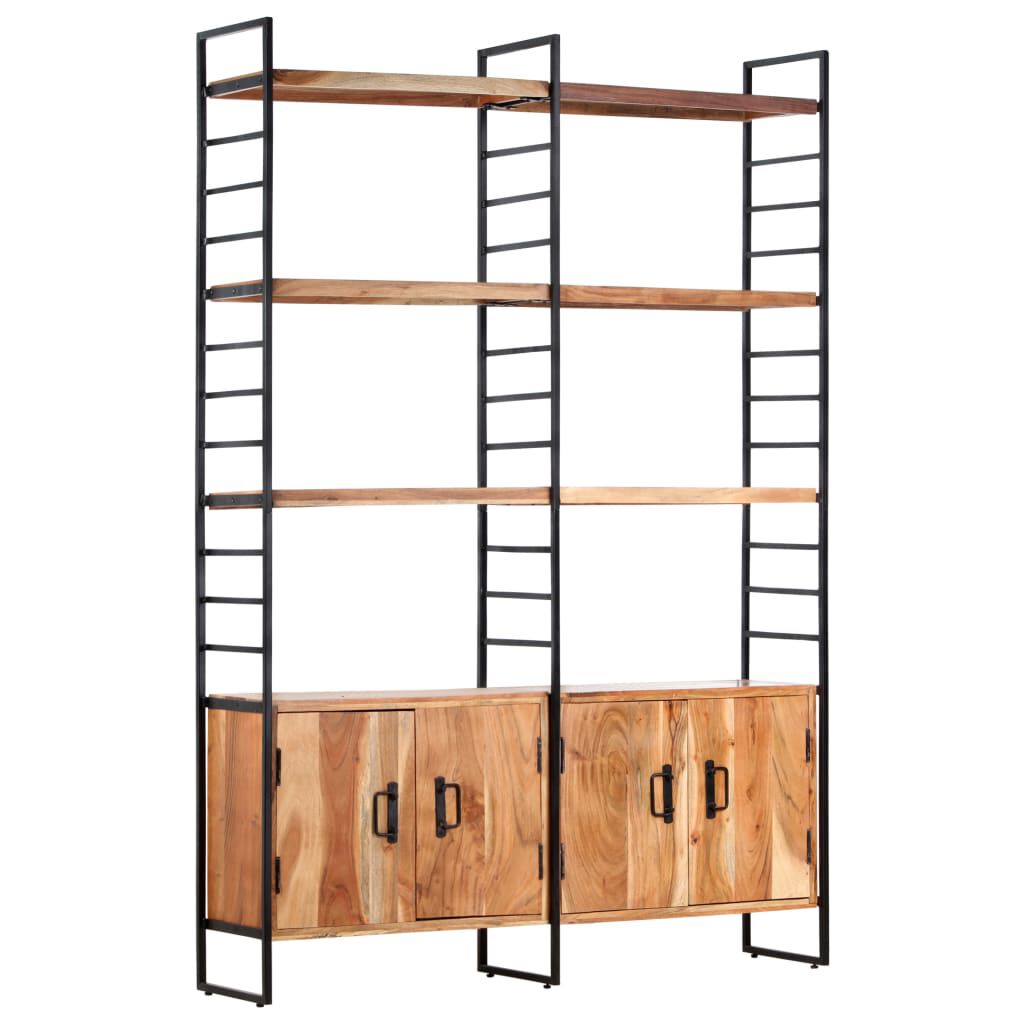 vidaXL Βιβλιοθήκη με 4 Επίπεδα 124 x 30 x 180 εκ. Μασίφ Ξύλο Ακακίας