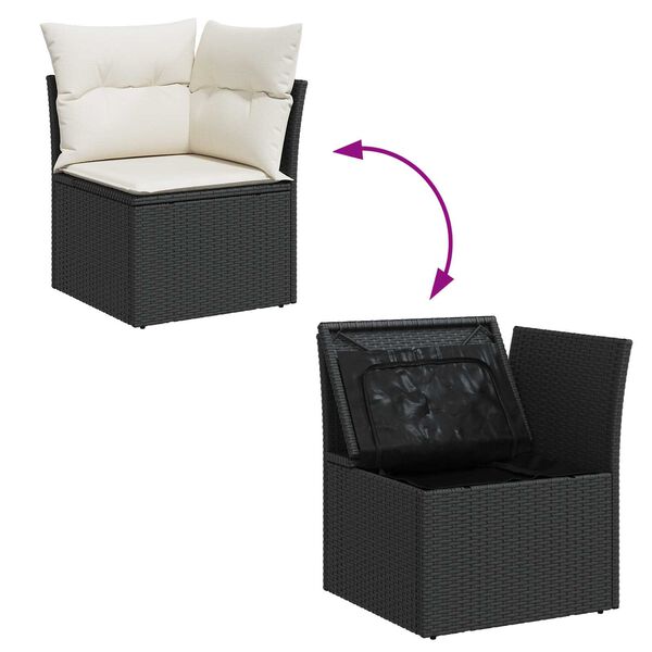vidaXL Σετ Καναπέ Κήπου 8 pcs Μαύρο 55 x 62 x 69 εκ Πολυ ράταν