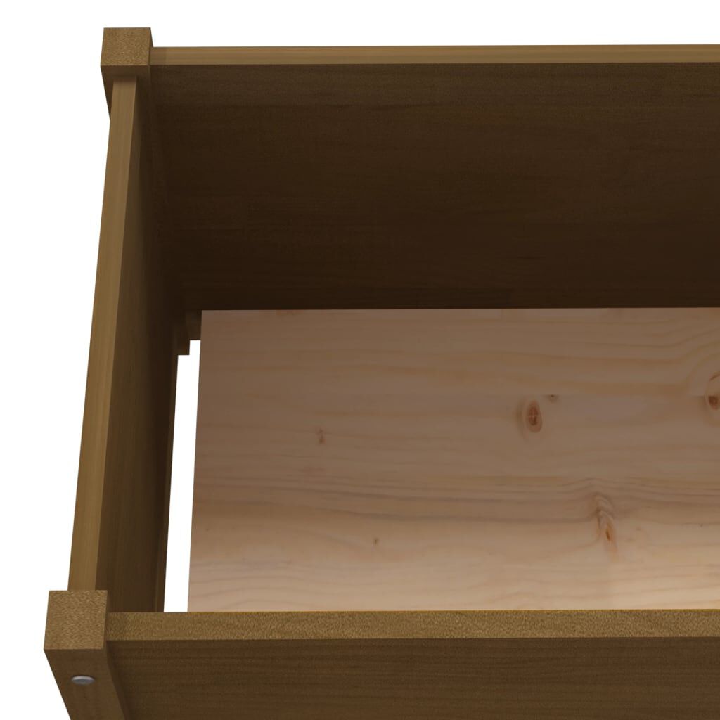 vidaXL Ζαρντινιέρες 2 τεμ. Μελί 200 x 31 x 31 εκ από Μασίφ Ξύλο Πεύκου