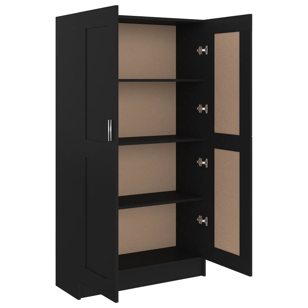 vidaXL Βιβλιοθήκη Μαύρη 82,5 x 30,5 x 150 εκ. Επεξ. Ξύλο