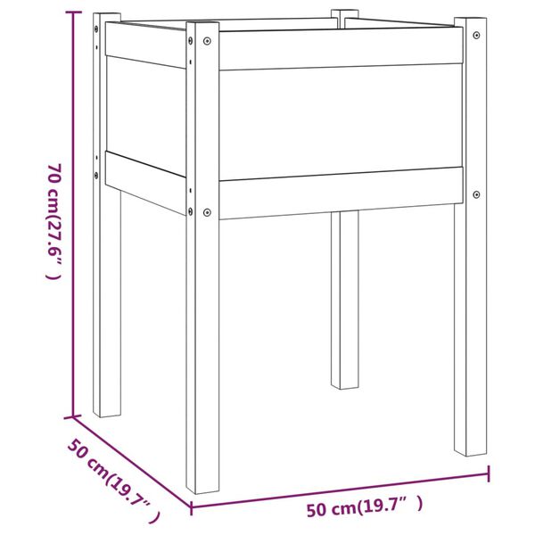 vidaXL Ζαρντινιέρες 2 τεμ. 50 x 50 x 70 εκ. από Μασίφ Ξύλο Πεύκου