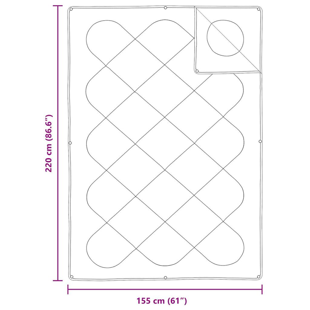 vidaXL Διπλό με Μαξιλάρι 2 pcs Λευκό 155 x 220 cm Μικροΐνες